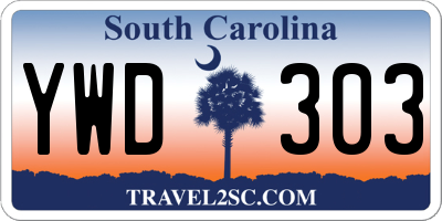 SC license plate YWD303