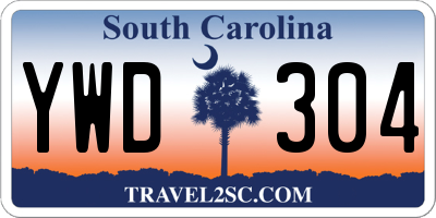 SC license plate YWD304