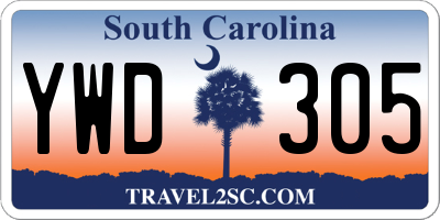 SC license plate YWD305