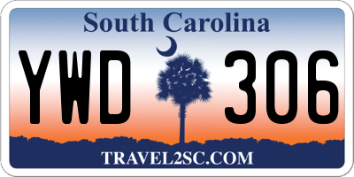 SC license plate YWD306