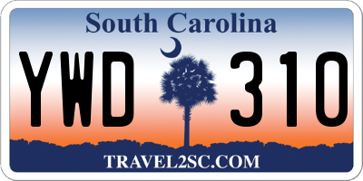 SC license plate YWD310