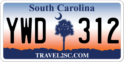 SC license plate YWD312