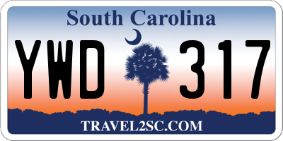 SC license plate YWD317