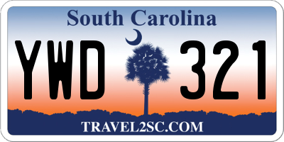 SC license plate YWD321