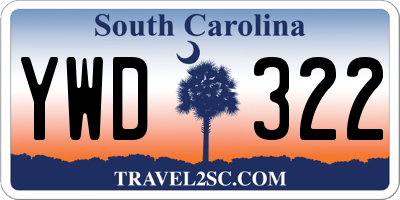 SC license plate YWD322