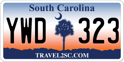 SC license plate YWD323