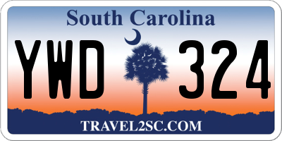 SC license plate YWD324