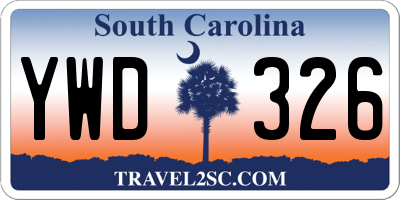 SC license plate YWD326