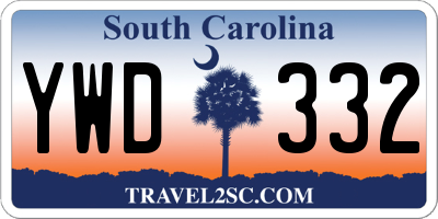 SC license plate YWD332