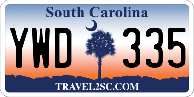SC license plate YWD335