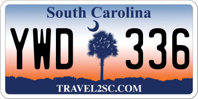 SC license plate YWD336