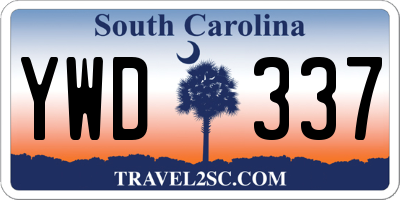 SC license plate YWD337