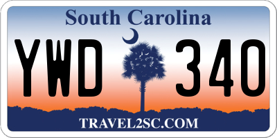 SC license plate YWD340