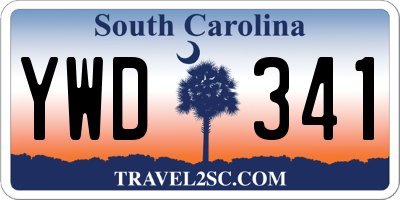 SC license plate YWD341