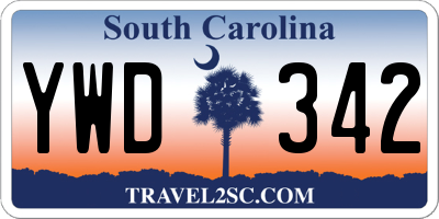 SC license plate YWD342