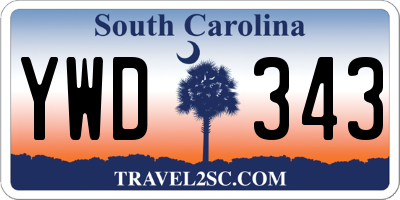 SC license plate YWD343