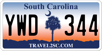 SC license plate YWD344