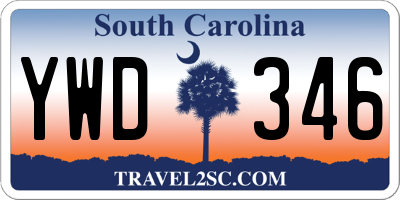SC license plate YWD346