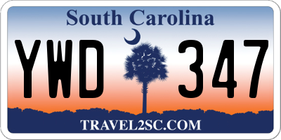 SC license plate YWD347