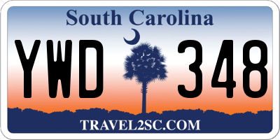 SC license plate YWD348
