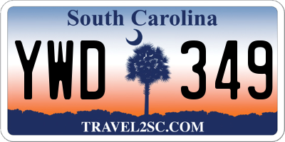 SC license plate YWD349