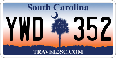 SC license plate YWD352