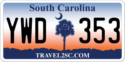 SC license plate YWD353