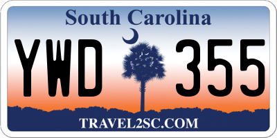 SC license plate YWD355