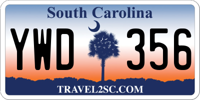 SC license plate YWD356