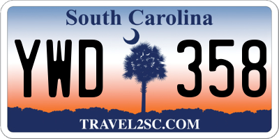 SC license plate YWD358