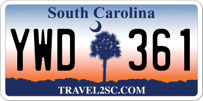SC license plate YWD361