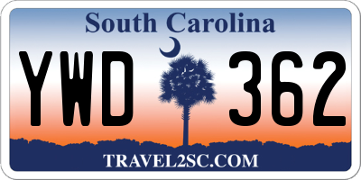 SC license plate YWD362