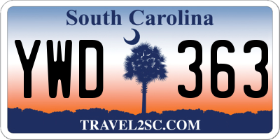 SC license plate YWD363