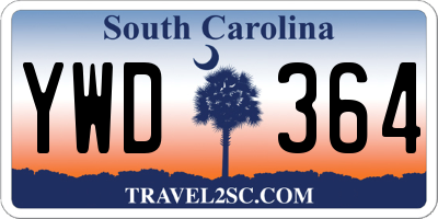 SC license plate YWD364