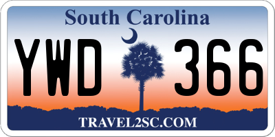 SC license plate YWD366