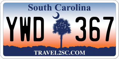 SC license plate YWD367