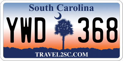 SC license plate YWD368