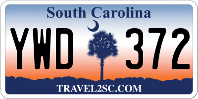SC license plate YWD372