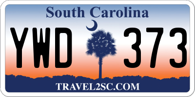 SC license plate YWD373