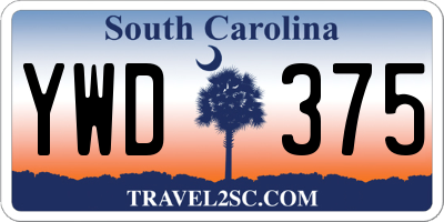 SC license plate YWD375