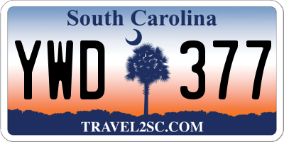 SC license plate YWD377