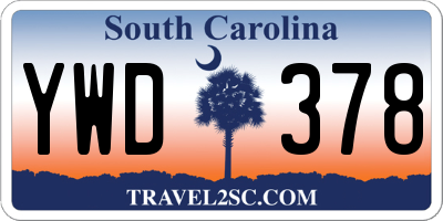 SC license plate YWD378
