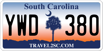 SC license plate YWD380