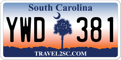 SC license plate YWD381