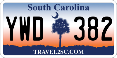 SC license plate YWD382