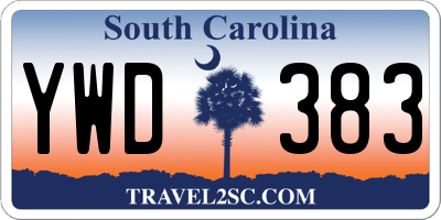 SC license plate YWD383