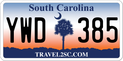 SC license plate YWD385