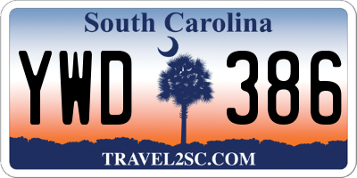 SC license plate YWD386