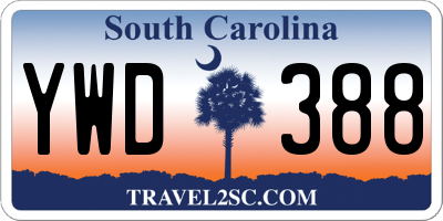 SC license plate YWD388
