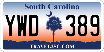 SC license plate YWD389